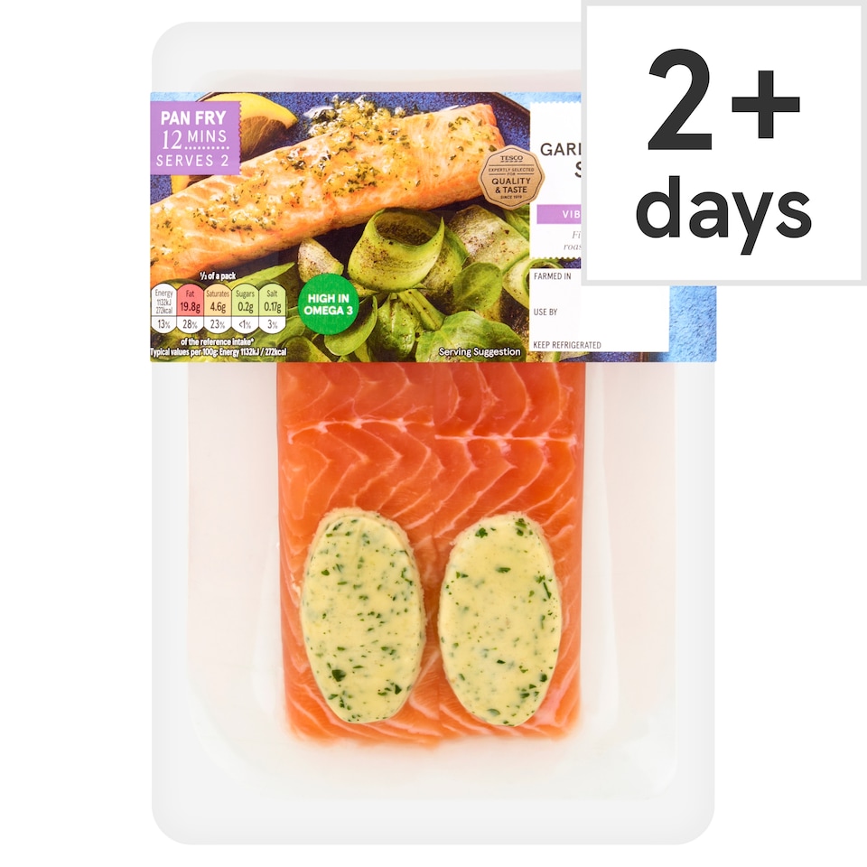 Tesco Garlic & Parsley Salmon Fillets Vibrant & Savoury 240g