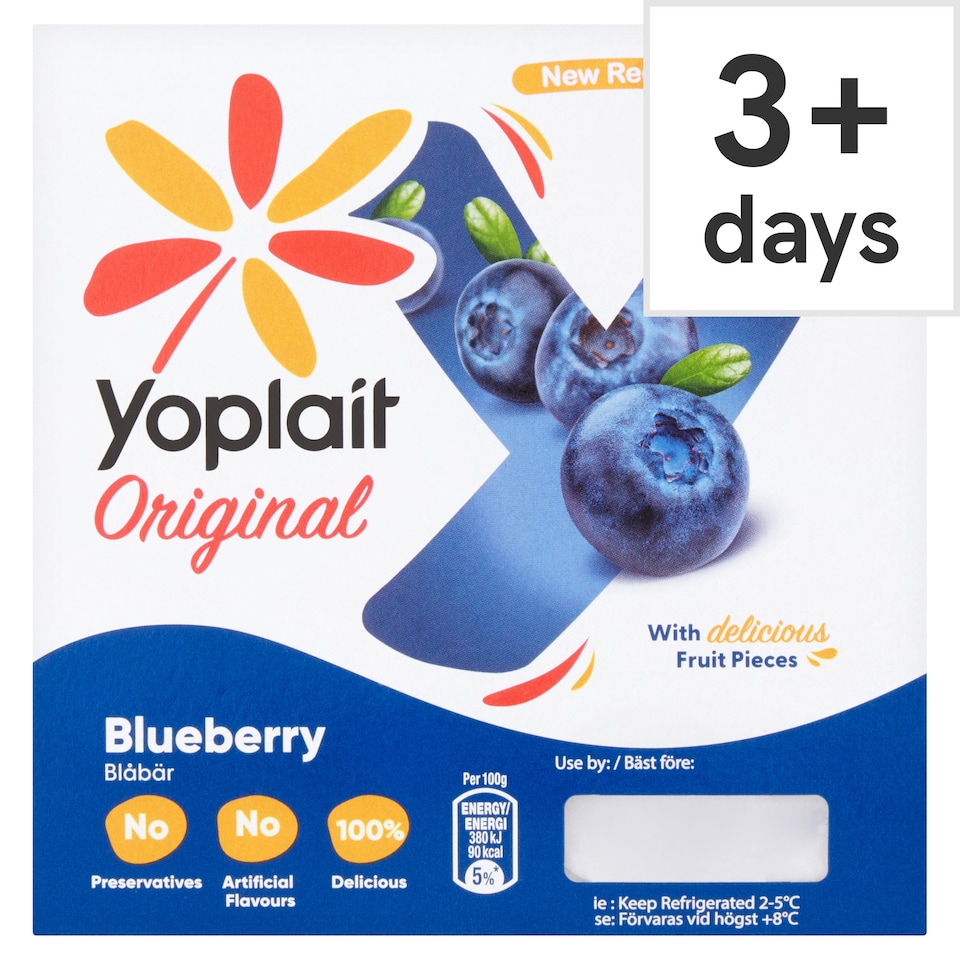 Yoplait Original Blueberry Yoghurt 4 X 125G