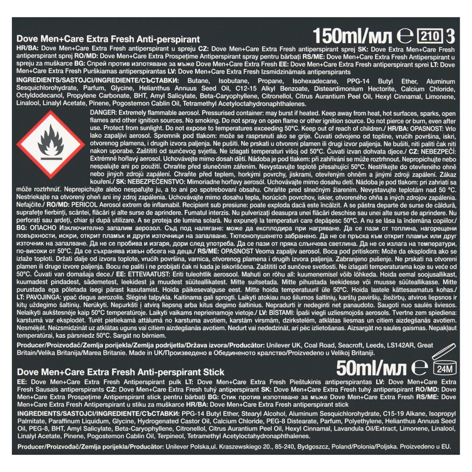 Obrázek 1 pro produkt Dove Men+Care Extra Fresh kosmetická taška pro muže