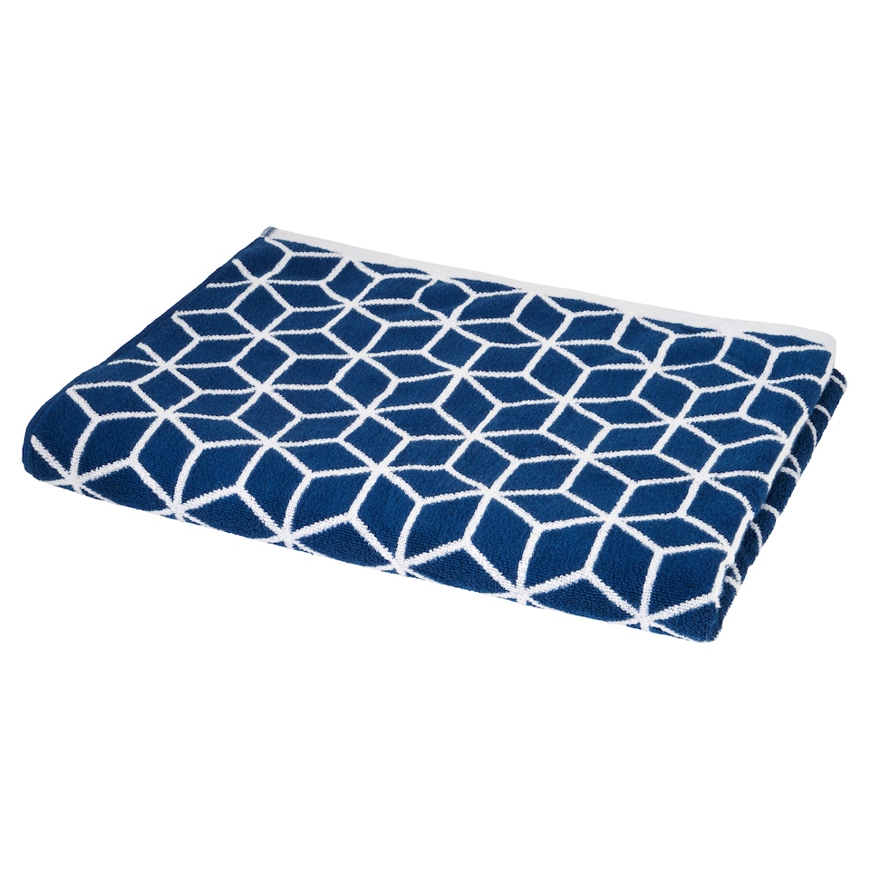 F&F Home Navy Diamond Geo Bath Sheet Towel