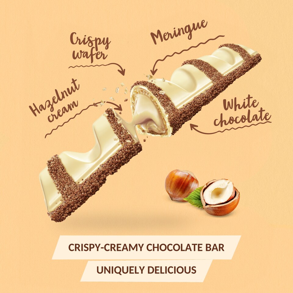 image 1 of Kinder Bueno White Chocolate Bars Multipack 3 X 39g