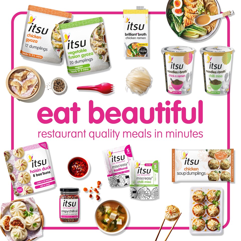 image 1 of itsu 6 spicy chicken soup dumplings 168g
