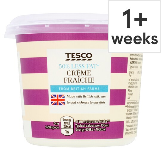 Tesco 50 Less Fat Creme Fraiche 300Ml Tesco Groceries