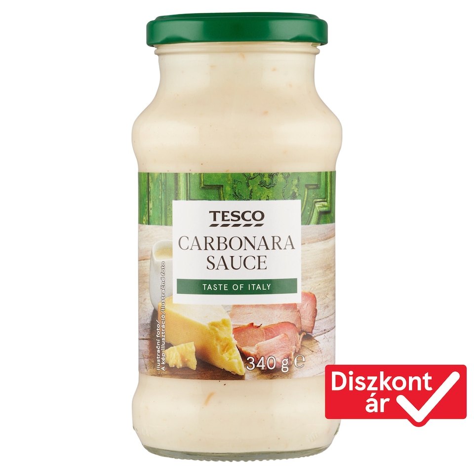 Tesco Carbonara tejszínes szósz cheddar sajttal és főtt sonkával 340 g