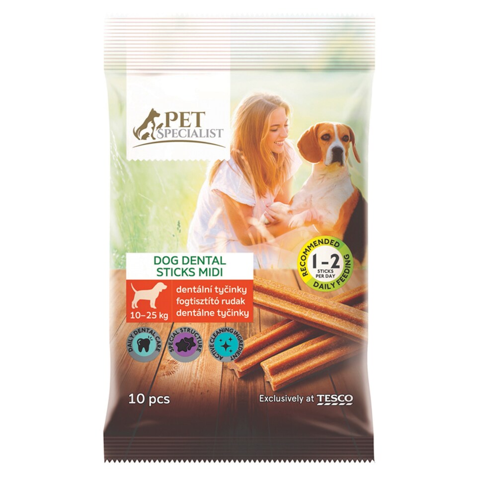 Tesco Pet Specialist Midi Dental Sticks for Medium-Sized Adult Dogs 10 pcs 270 g