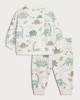 image 2 of F&F Baby 2 Piece Cotton Rich Dinosaur Print Jumper and Joggers Set in White