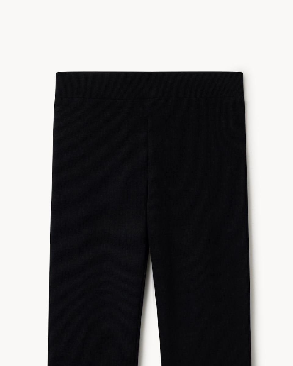 image 1 of F&F Girls Cotton Rich Flared Leggings in Black