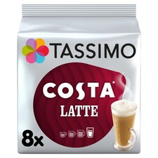 Tassimo Costa Latte Coffee Pods 8 Servings