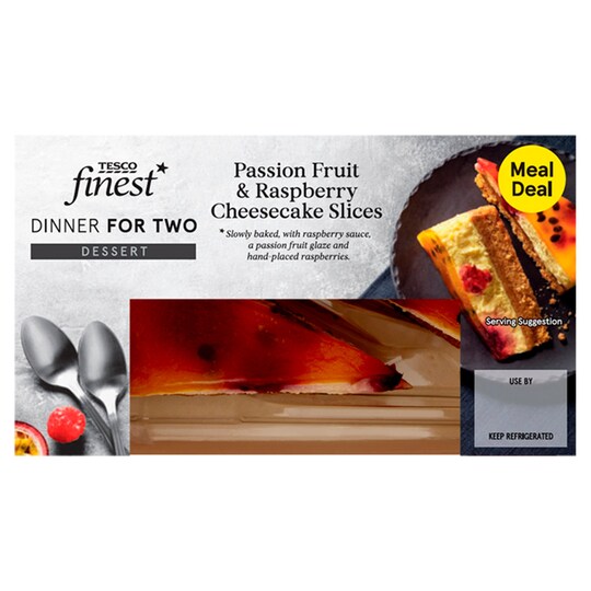 Tesco Finest Raspberry & Passion Fruit Cheese Cake Slices 2X90g Tesco