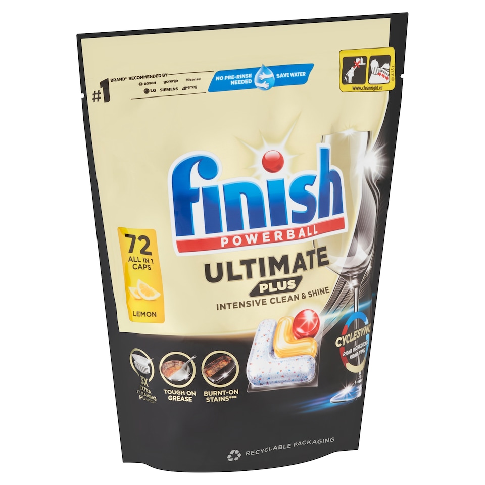 Finish Powerball Ultimate Plus All in 1  Lemon Dishwasher Capsules 72 pcs 878,4 g