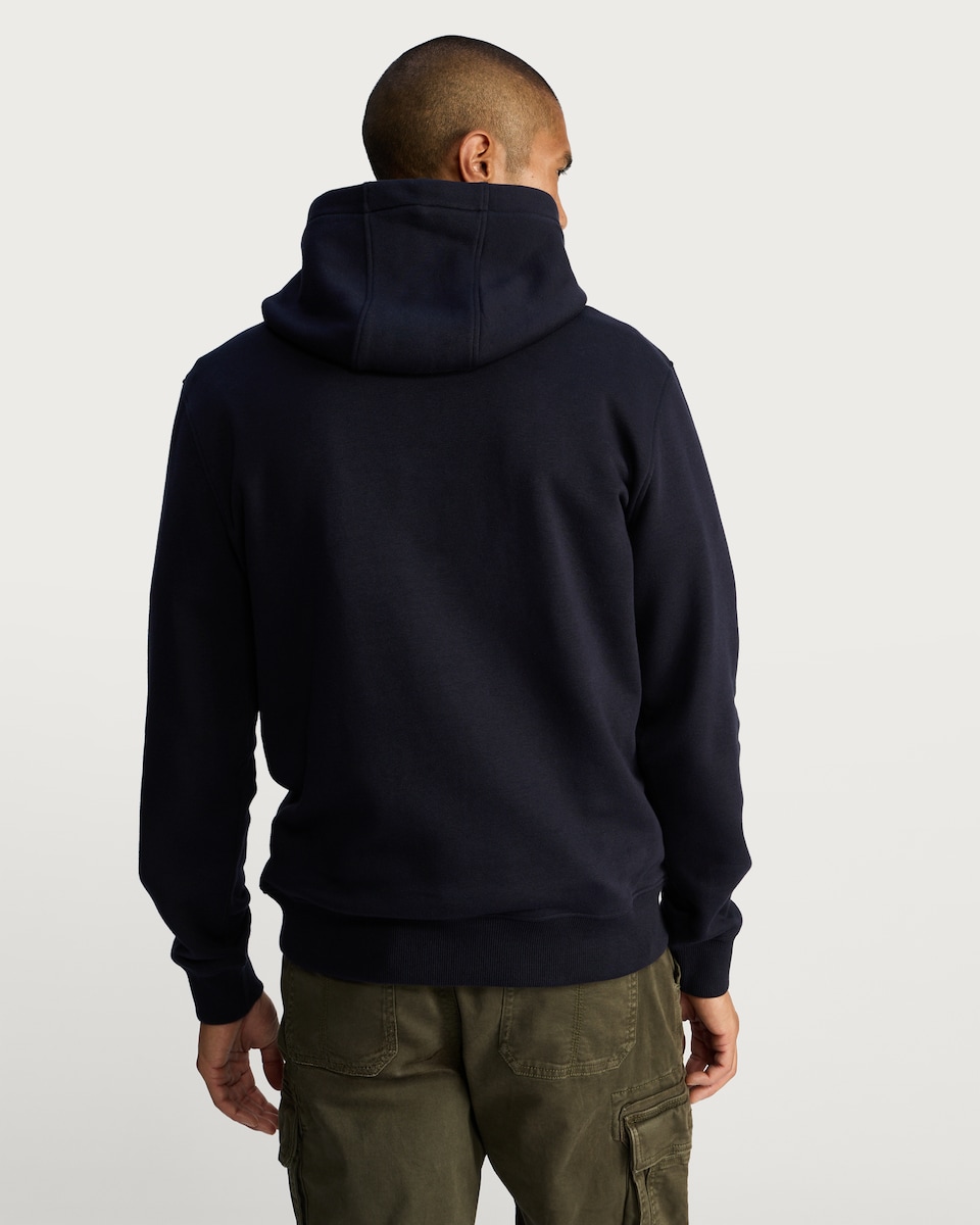 image 1 of F&F Regular Fit Cotton Rich Drawstring Hoodie in Navy