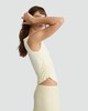 image 1 of F&F Polyamide Cowl Neck Ruched Sleeveless Top in Yellow