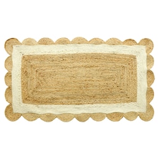 F&F Home Scalloped Printed Jute Rug 