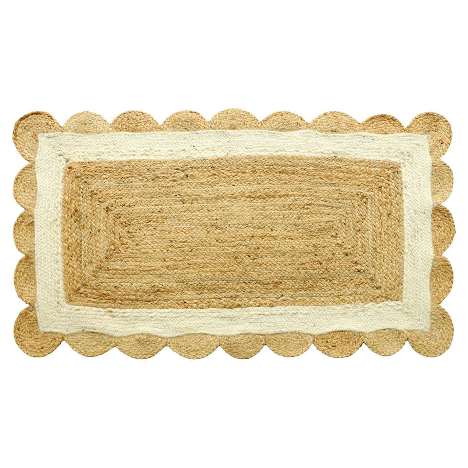 F&F Home Scalloped Printed Jute Rug