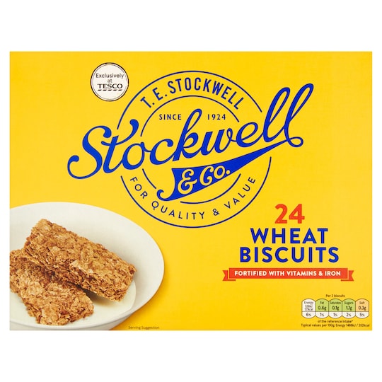 Stockwell & Co 24 Wheat Biscuits 432G Tesco Groceries