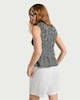 image 3 of F&F Gingham Tie Side Shirred Sleeveless Top in Multi Black White