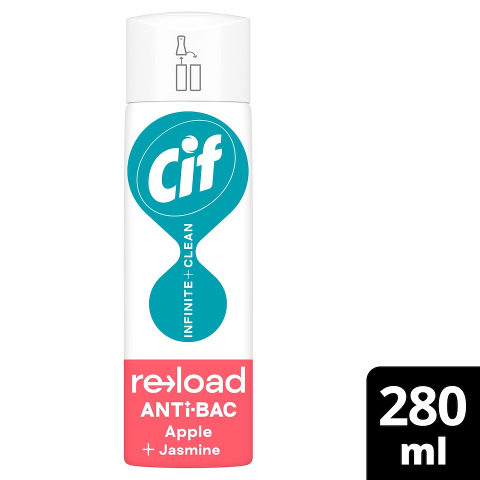 image 1 of Cif Infinite Clean Antibacterial Cleaner Refill Apple & Jasmine 280 ml