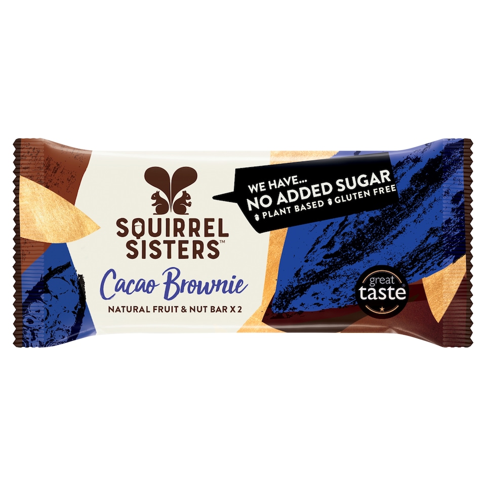 Squirrel Sisters Cacao Brownie Fruit & Nut Snack Bar 2X20g