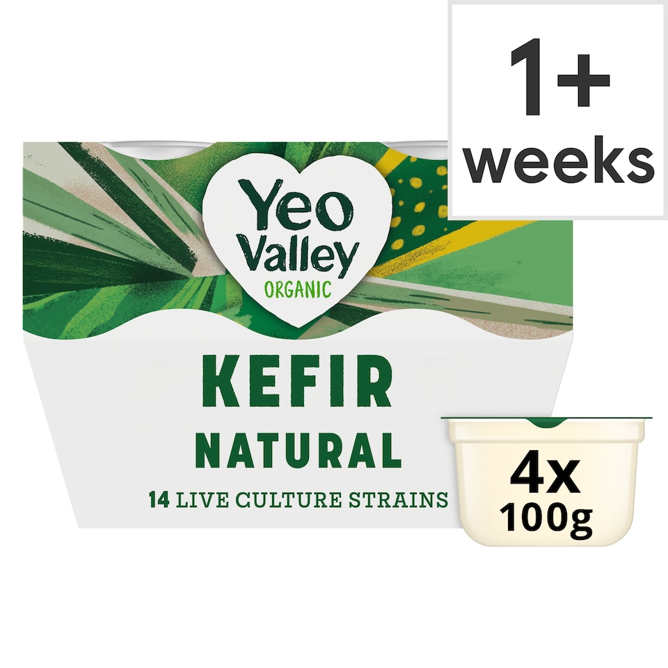 Yeo Valley Organic Gut Health Kefir Natural 4X100g