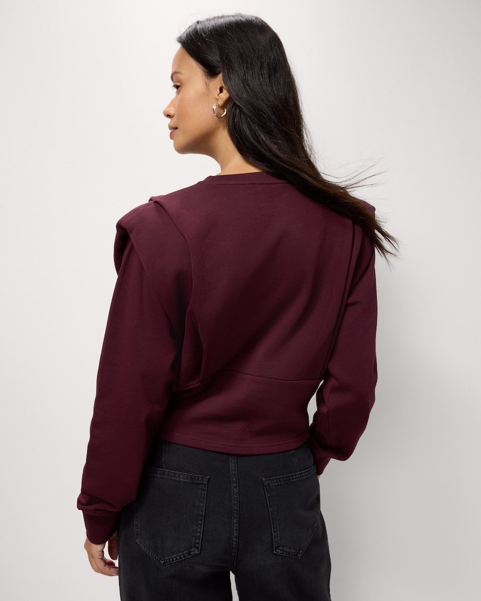 image 1 of F&F Pure Cotton Shoulder Pad Sweatshirt in Purple