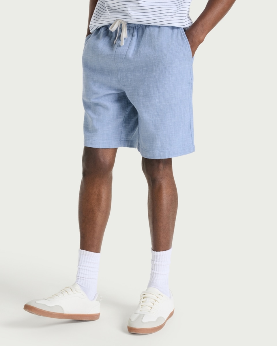 image 1 of F&F Pure Cotton Drawstring Shorts in Blue