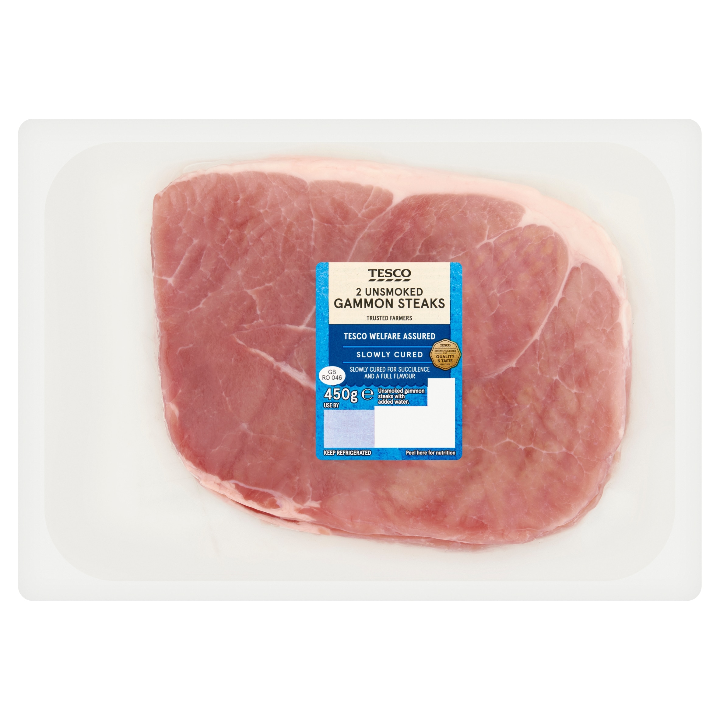 Tesco Unsmoked Gammon Steaks 2 Pack 450G - Tesco Groceries