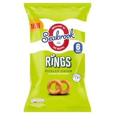 Seabrook Rings Pickled Onion Flavour Corn Snacks 6 x 16g