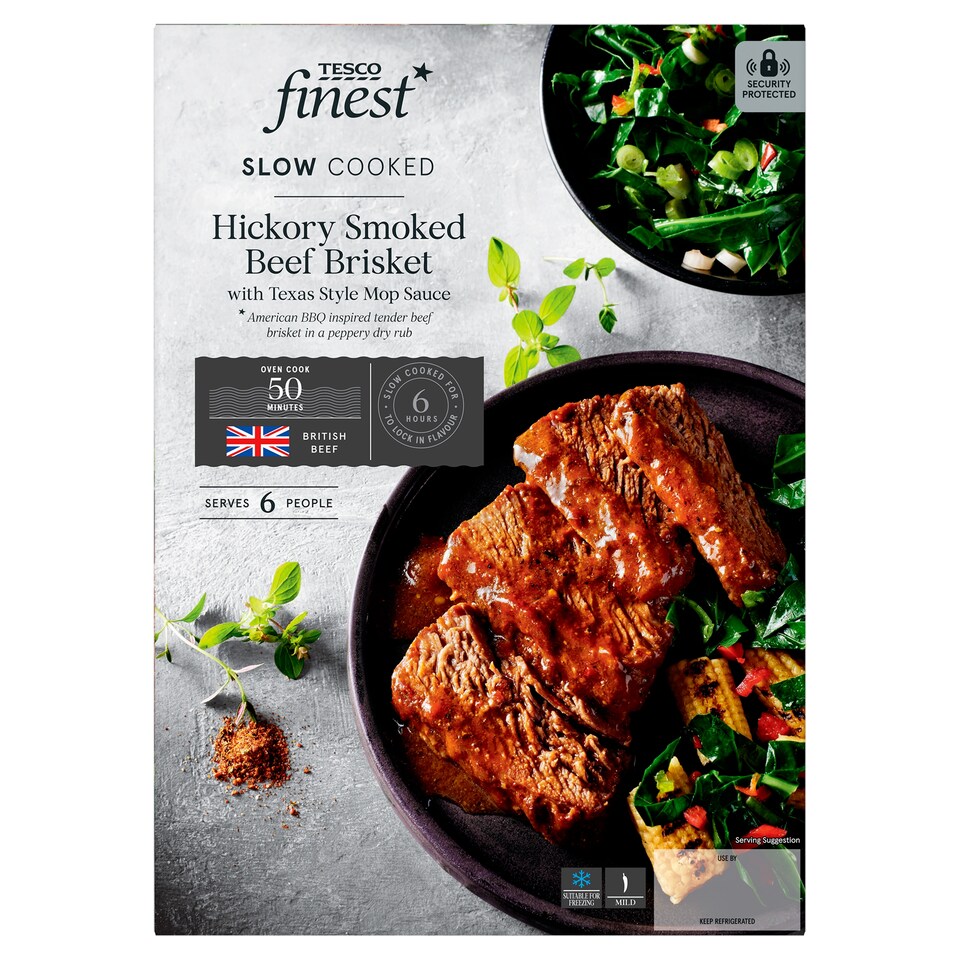Tesco Finest Slow Cooked Grill Bar Hickory Smoked Beef Brisket Texas Style with BBQ Mop sauce 1.27kg