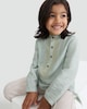 image 2 of F&F Boys Cotton Blend Embroidered Kurta in Green