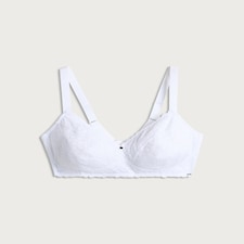 F&F Lace Trim Total Support Full Cup Non Wired Bra in White