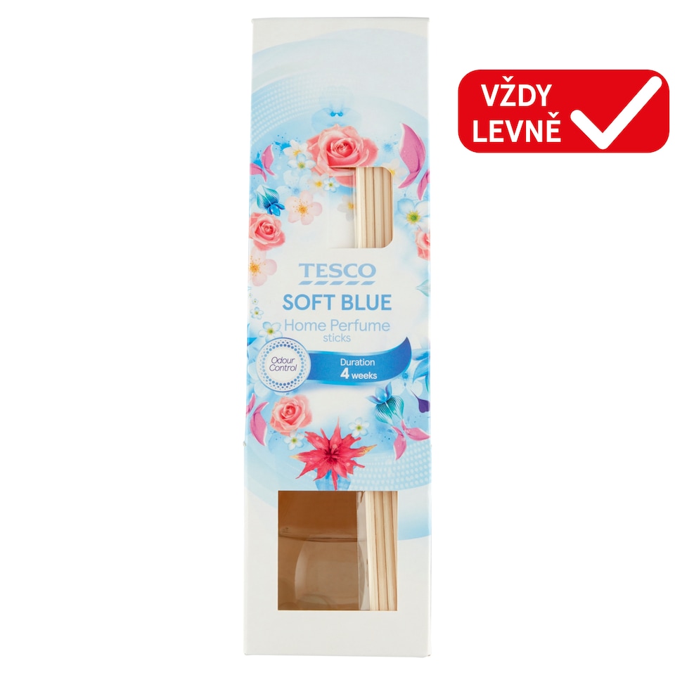Tesco Soft Blue vonný olej s ratanovými tyčinkami 30ml