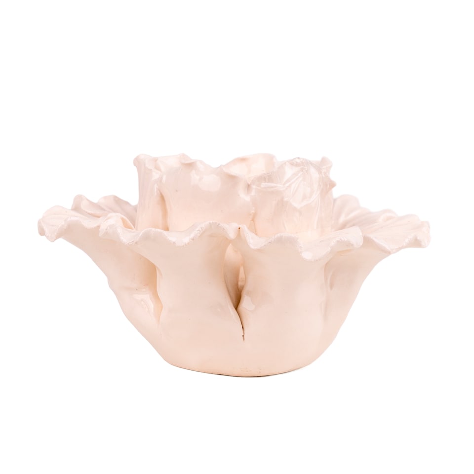 Candlelight Cream Petal Candleholder
