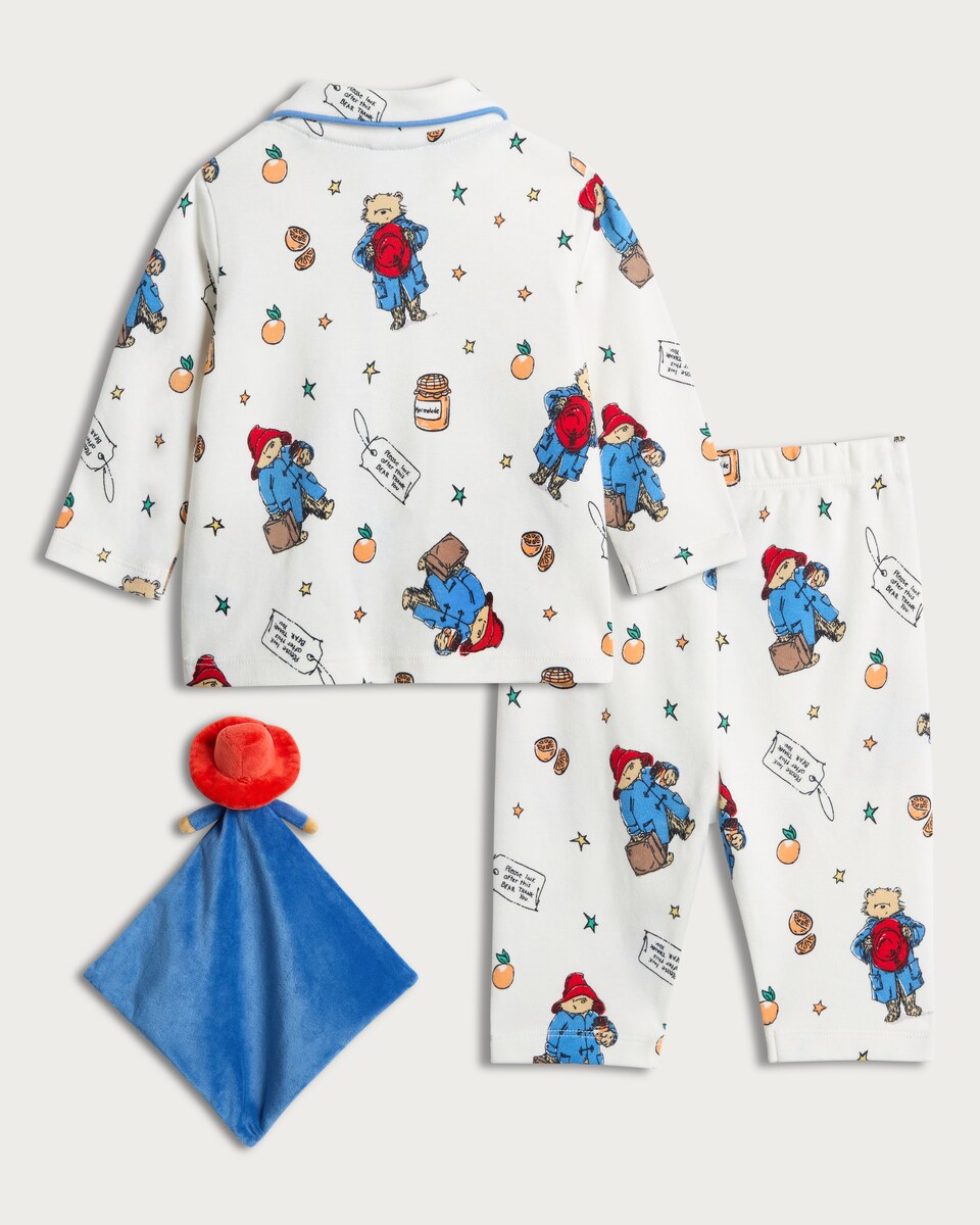 image 1 of Paddington Bear 3-Piece Pyjamas and Comforter Set in White