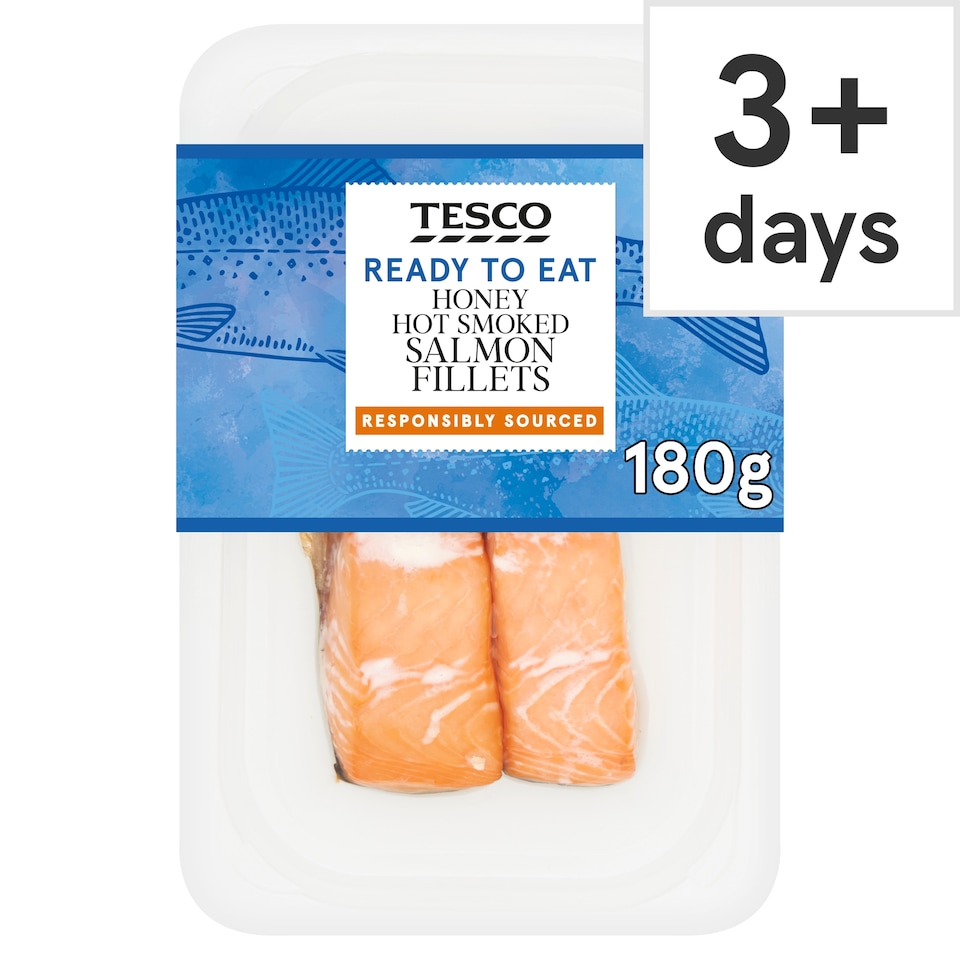 Tesco Ready To Eat Honey Hot Smoked Salmon Fillets 180g