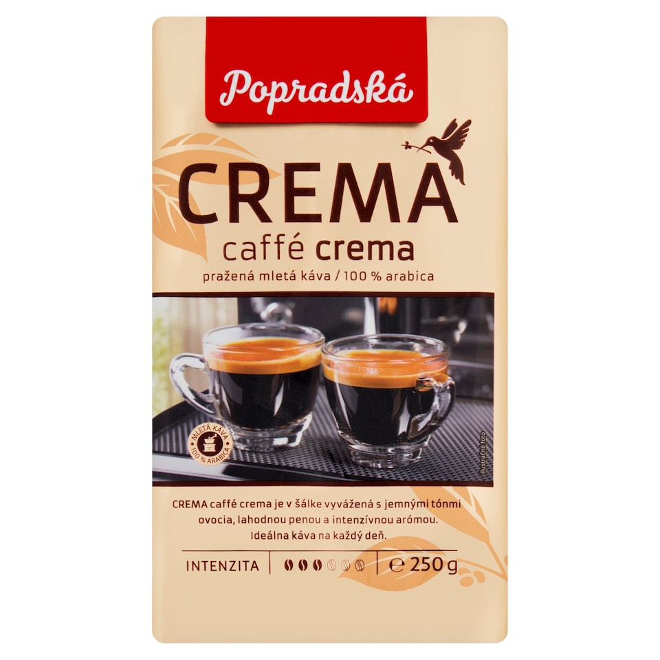 obrázok 1 z Popradská Crema Caffé Crema pražená mletá káva 250 g