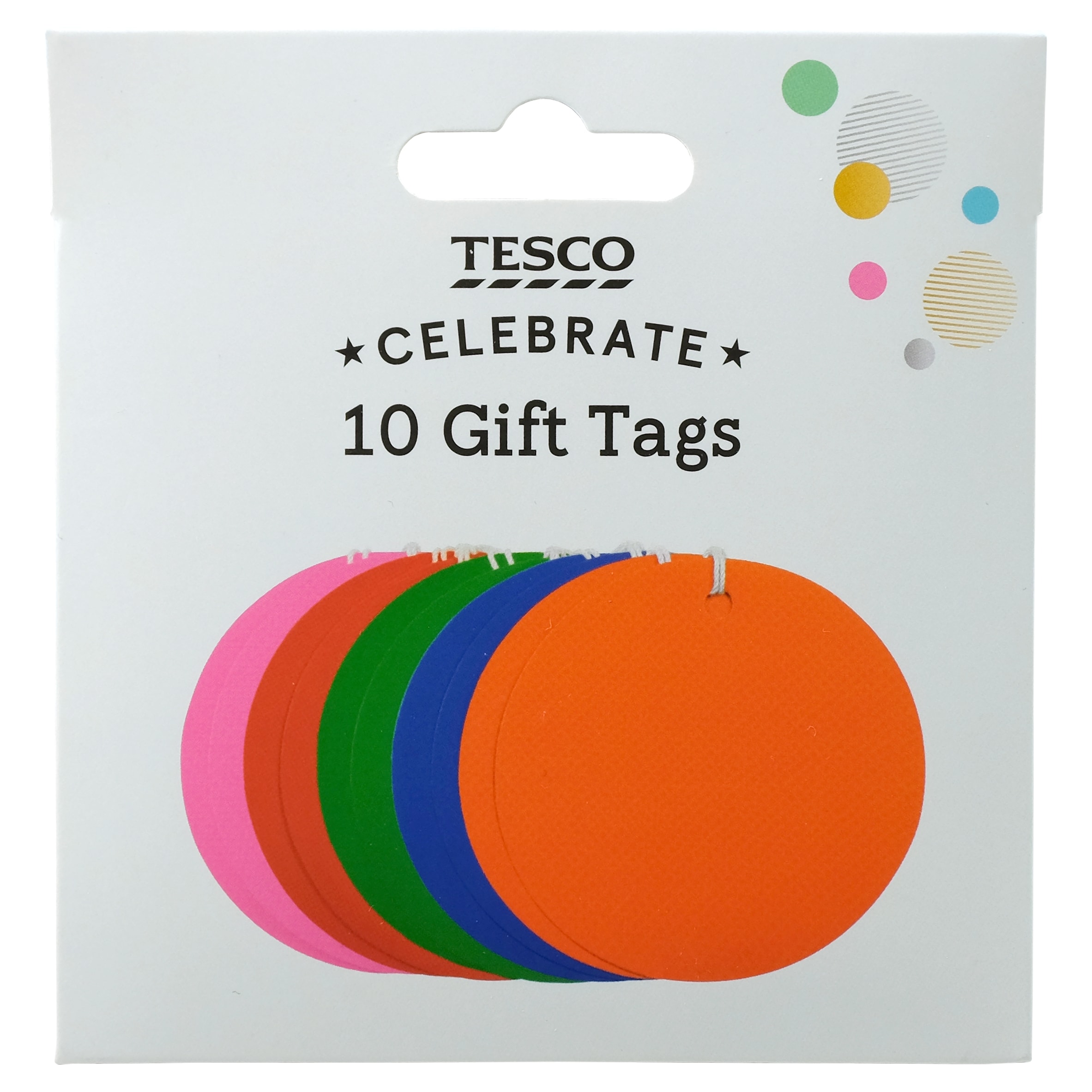Tesco Multicolour Tags 10 Pack