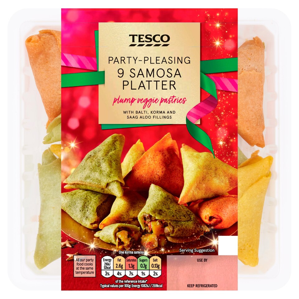 Tesco 9 Samosa Platter 180G Tesco Groceries