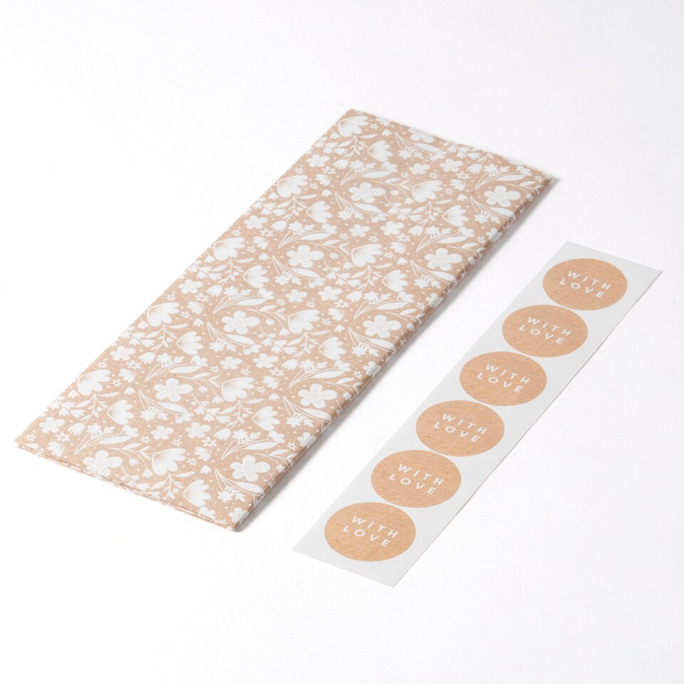 image 1 of Paperchase ReKrafted 3 Pack Tissue Paper & Stickers