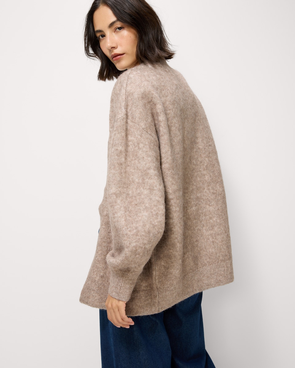 image 1 of F&F Edge to Edge Cardigan in Mink