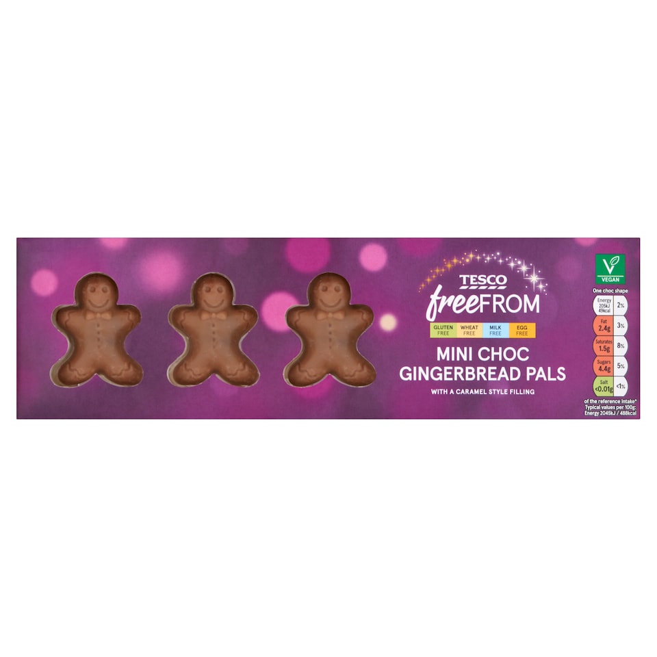 Tesco Free From Mini Chocolate Gingerbread Pals 50g