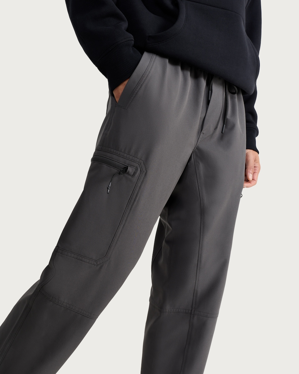 image 1 of 9 Peaks Elasticated Cargo Trousers in Grey