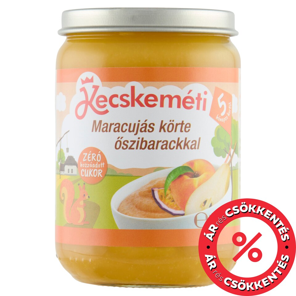 Kecskeméti Maracuja with Pear and Peach Baby Dessert 5 Months+ 190 g