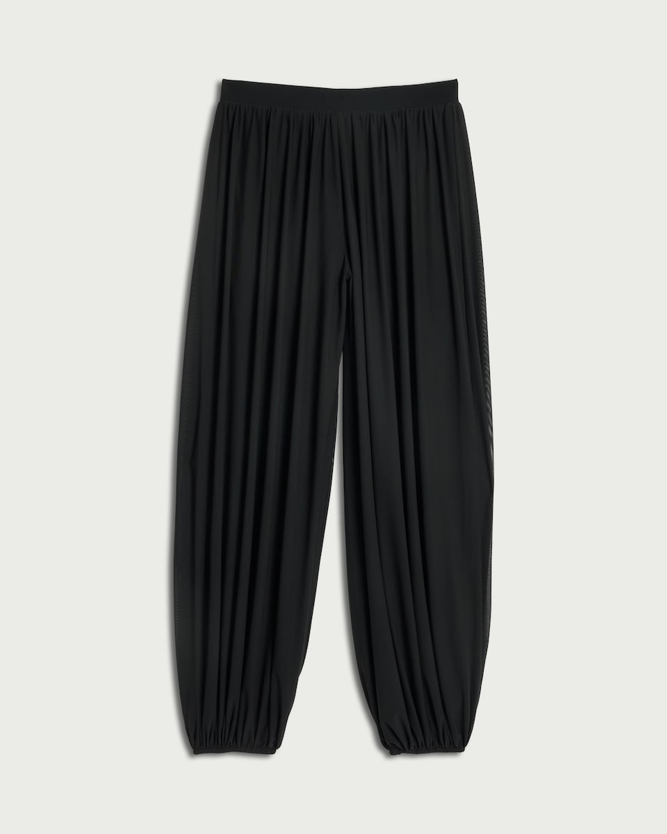 image 1 of F&F Mesh Balloon Leg Trousers in Black