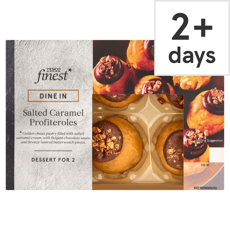 Tesco Finest Dine In Salted Caramel Profiteroles 6pk