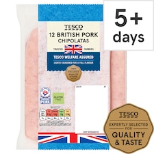Tesco 12 Pork Chipolatas Chipolatas 375G