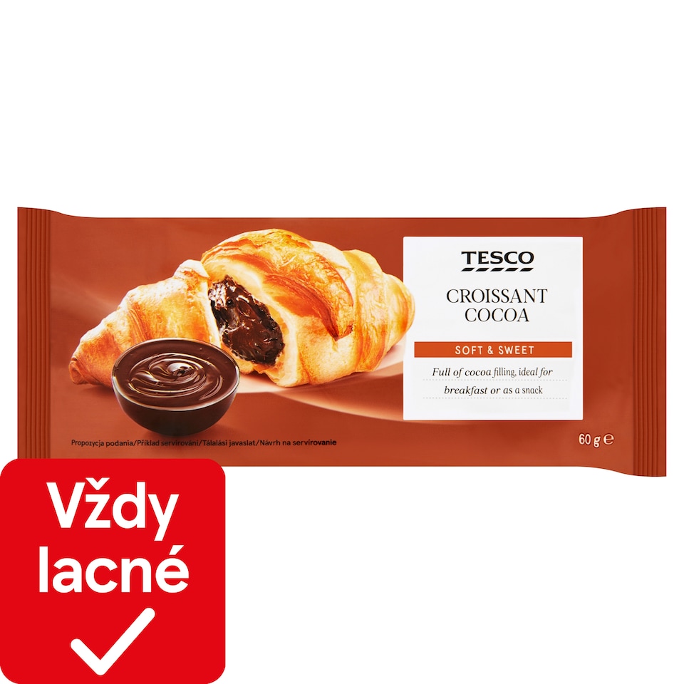 Tesco Croissant s kakaovou náplňou 60 g