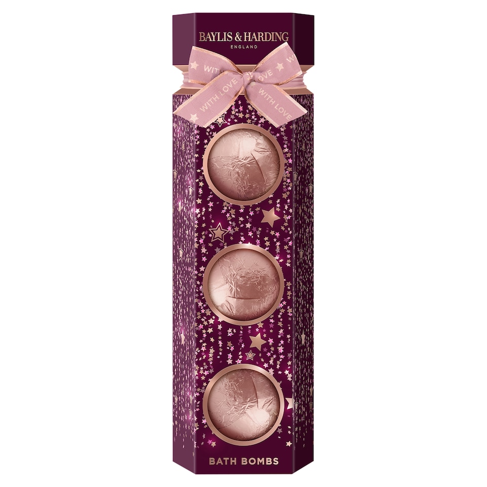 image 1 of Baylis & Harding Wild Cherry & Vanilla Luxury Bath Bomb 3x100g