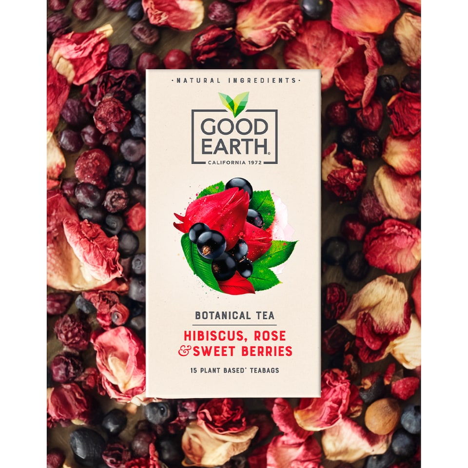 image 1 of Good Earth Botanical Tea Hibiscus, Rose & Sweet Berries 15 teabags