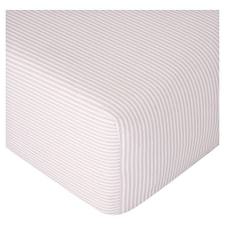 F&F Home 100% Cotton Grey Stripe Fitted Sheet King