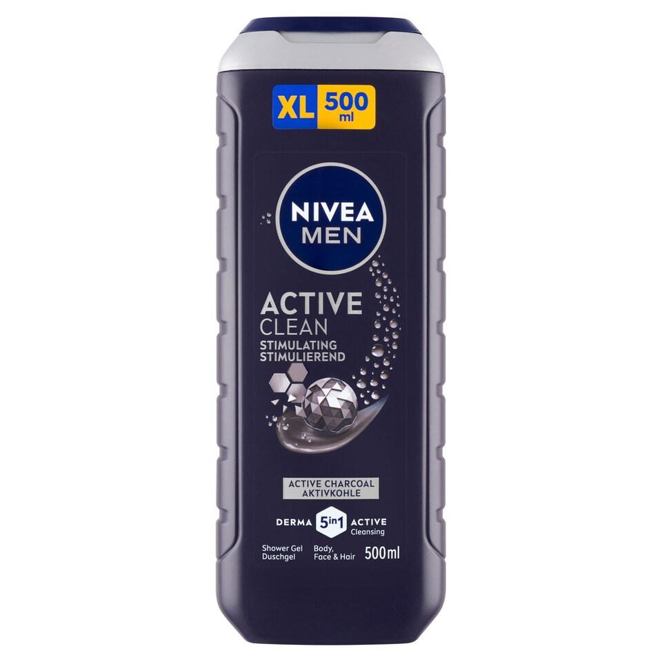 obrázok 1 z Nivea Men Active Clean 5 v 1 Sprchovací gél 500 ml